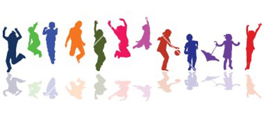 children playing colourful